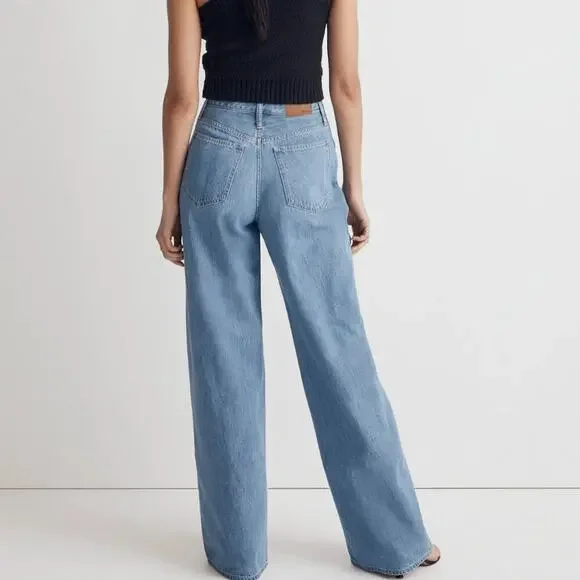 Madewell Super Wide-Leg Jeans Lockland Wash Size 27 - Picture 4 of 12